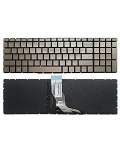 Tastatura laptop HP 255 G6 champagne fara rama cu iluminare colturi drepte