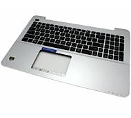 Tastatura Laptop Asus K555LB Neagra Layout US Cu Palmrest Argintiu Fara Iluminare