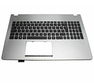 Tastatura laptop Asus N56DP-DH11 cu palmrest argintiu iluminata fara touchpad layout us