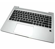Tastatura Laptop Hp Neagra Layout UK-US Cu Palmrest Argintiu fara iluminare ProBook 440 G6 